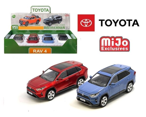 RavRed	MiJo Exc 1:24 Toyota Rav4 XLE Red rojo 1 carro por compra sin caja individual - Imagen 4