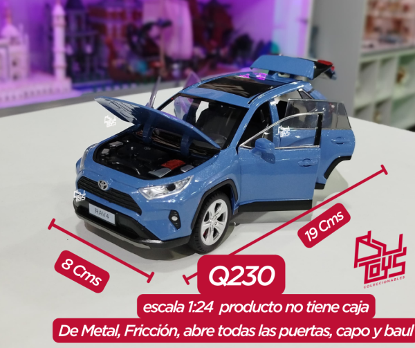 RavBlue MiJo Exc 1:24 Toyota Rav4 XLE Blue azul 1 carro por compra sin caja individual - Imagen 3