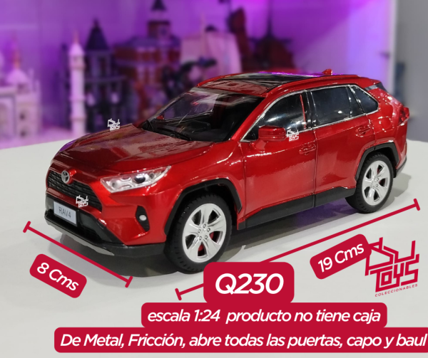 RavRed	MiJo Exc 1:24 Toyota Rav4 XLE Red rojo 1 carro por compra sin caja individual