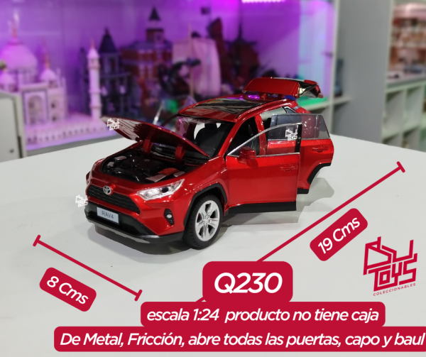 RavRed	MiJo Exc 1:24 Toyota Rav4 XLE Red rojo 1 carro por compra sin caja individual - Imagen 6