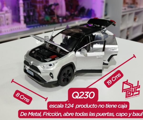 RavSilver 	MiJo Exc 1:24 Toyota Rav4 XLE Silver plateado 1 carro por compra sin caja individual - Imagen 4