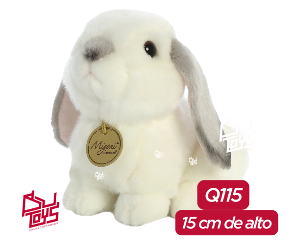 AU262980 Plush RABBIT WHITE GRAY Conejo - Imagen 2