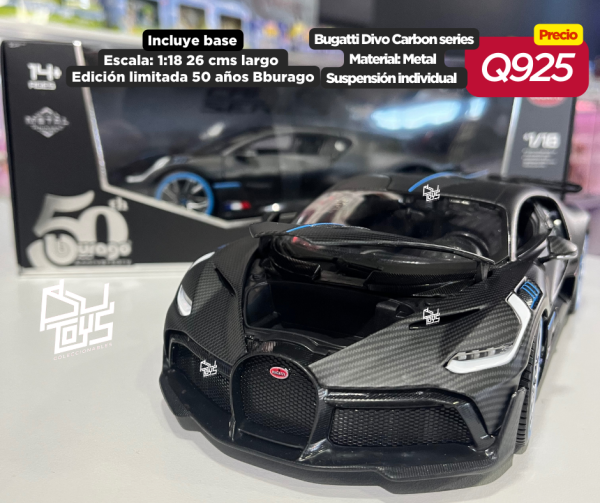 MAI111015	1:18 Bburago 50th Bugatti Divo CARBON FBR - Imagen 4