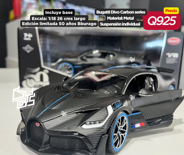 MAI111015	1:18 Bburago 50th Bugatti Divo CARBON FBR - Imagen 3