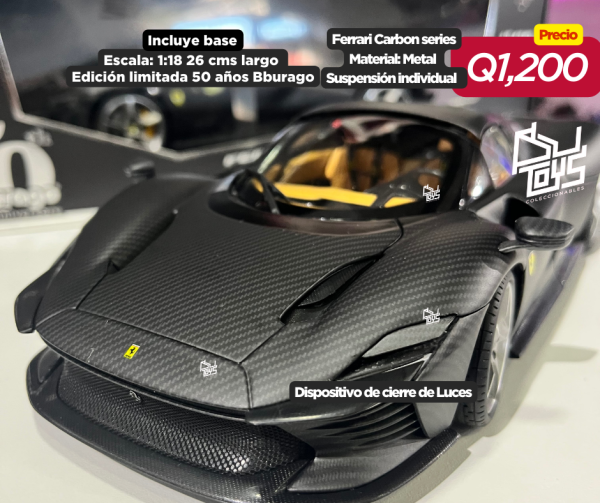 MAI169214	1:18 Bburago 50th Ferrari Daytona SP CARBON FBR - Imagen 3