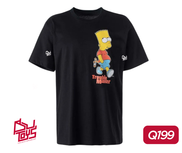 MOV238149 Playera Negra Simpsons Troublemaker