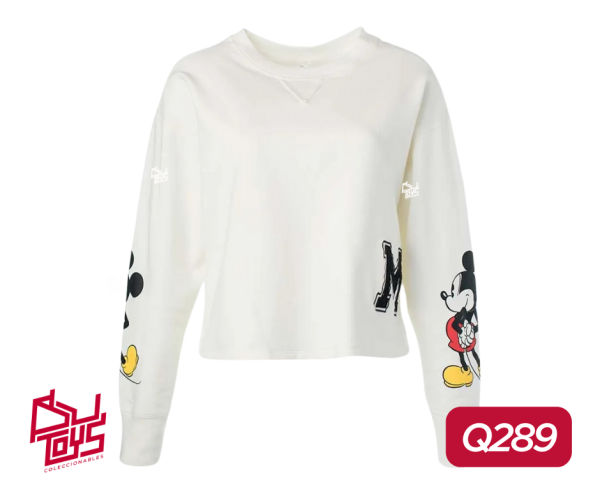 MOV226608 Sudadero Blanco Dama Mickey