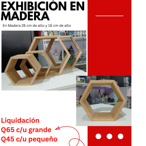 Exhibidor de madera pequeño y grande