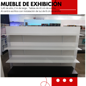 Mueble de exhibición con luz 1.4 m Doble cara