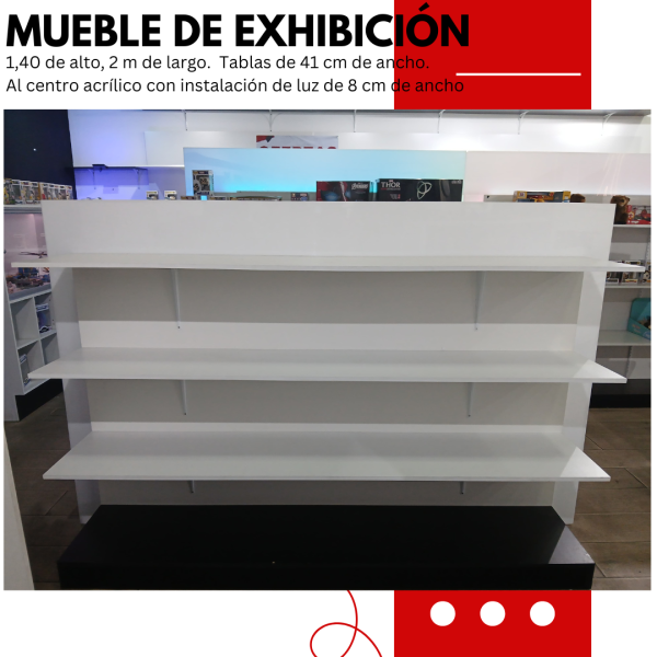 Mueble de exhibición con luz 1.4 m Doble cara