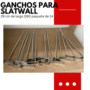 Ganchos para slatwall 29 cm