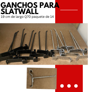 Ganchos para slatwall 19cm