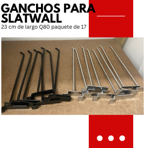 Ganchos para slatwall 23 cm