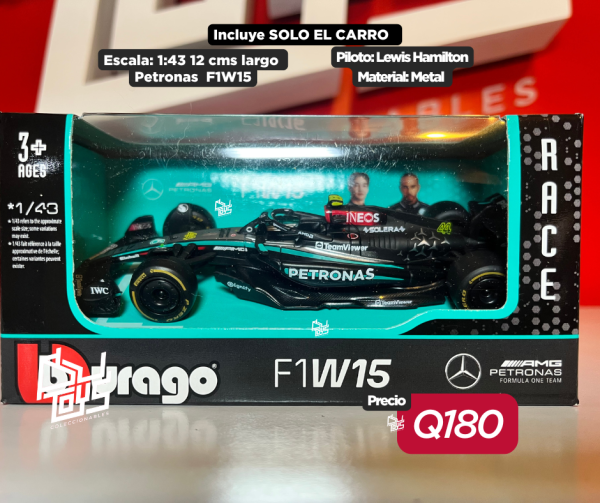 Bburago 1:43 AMG Petronas Formula 1 Team F1W15 #44 Lewis Hamilton 2024 – Race