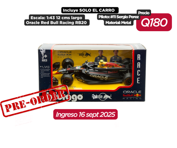 PRE ORDEN Bburago 1:43 Oracle Red Bull Racing RB20 #11 Sergio Perez – Race formula pre orden
