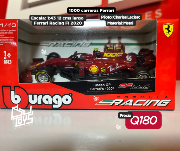 Bburago 1:43 2020 Ferrari #16 Charles Leclerc (Red) – Ferrari Racing F1 formula
