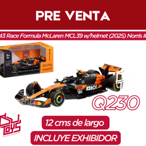 1:43 Race Formula McLaren MCL39 w/helmet (2025)	PRE VENTA	Norris #4