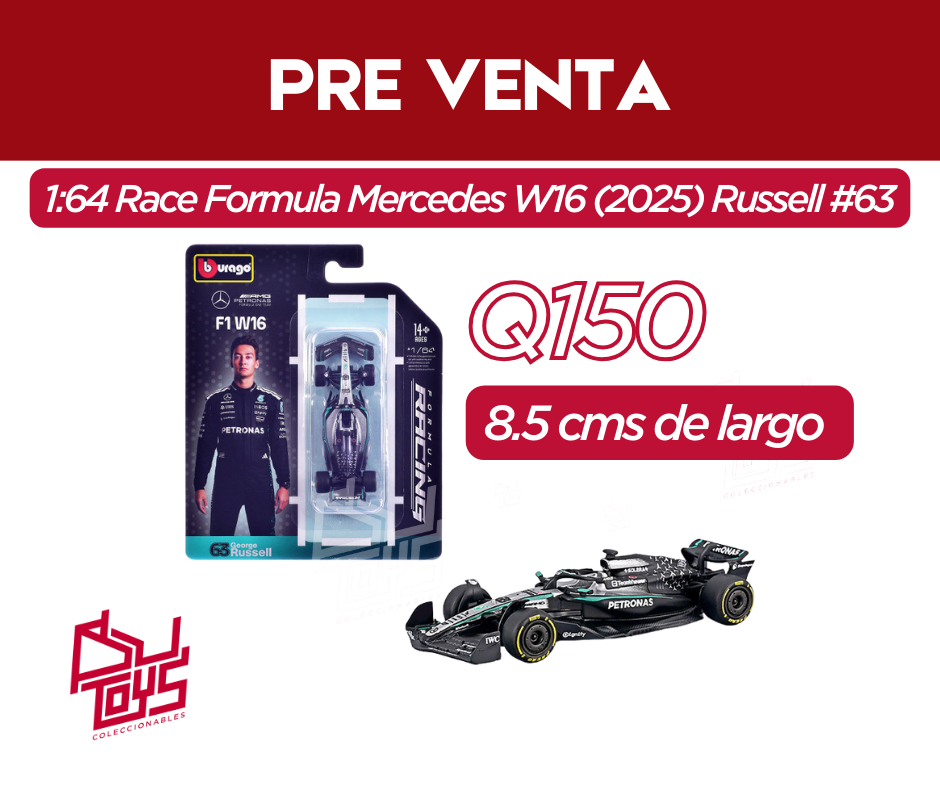 1:64 Race Formula Mercedes W16 (2025) PRE VENTA Russell #63