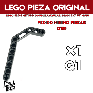 Lego 32009 4111998: DOUBLE ANGULAR BEAM 3X7 45° gris oscuro