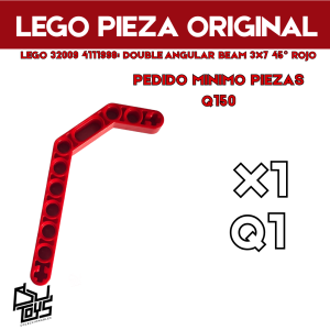 Lego 32009 4111998: DOUBLE ANGULAR BEAM 3X7 45° rojo